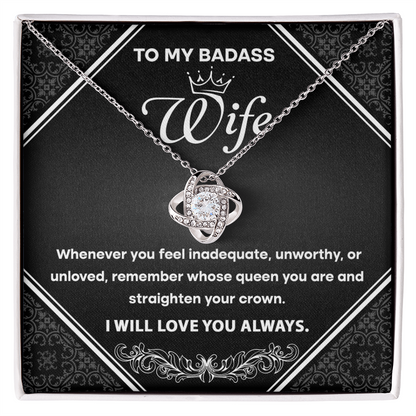 Wife - To My Badass Wife - Love Knot Necklace