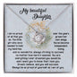 Daughter - Dream, Believe, Succeed - Love Knot Necklace