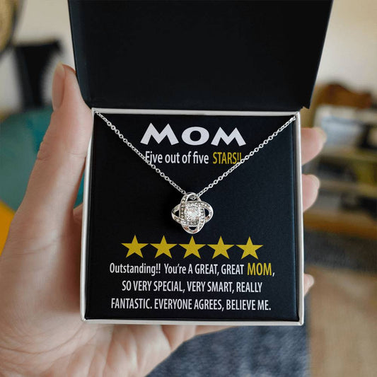 Mom - Five Star Mom - Love Knot Necklace