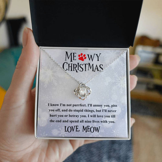 Paw Mom - Meowy Christmas - Love Knot Necklace