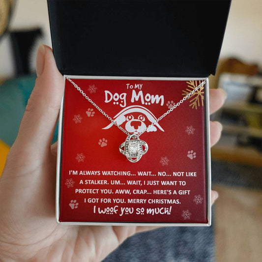 Paw Mom - I Woof You - Love Knot Necklace