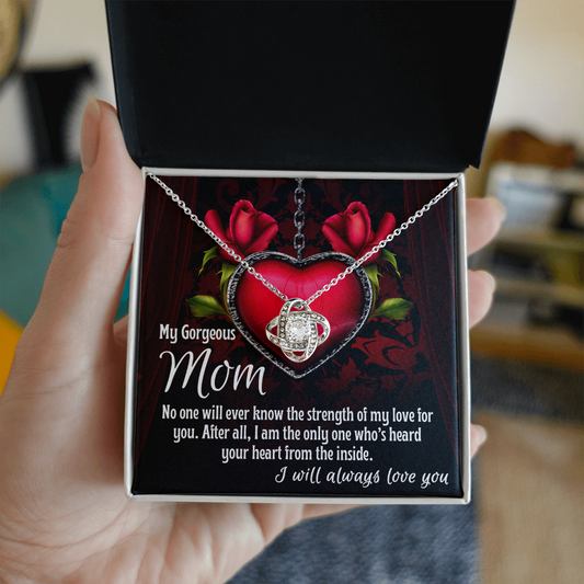 Mom - The Only One Who's Heard Your Heart From The Inside - Love Knot Necklace