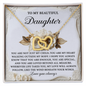 Daughter - The Wind Beneath Your Wings - Interlocking Hearts Necklace