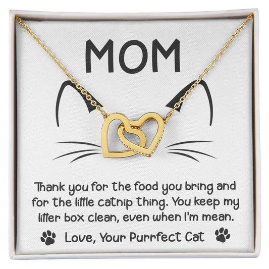 Paw Mom - From Your Purrfect Cat - Interlocking Hearts