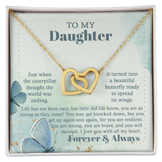 Daughter - My Beautiful Butterfly - Interlocking Hearts