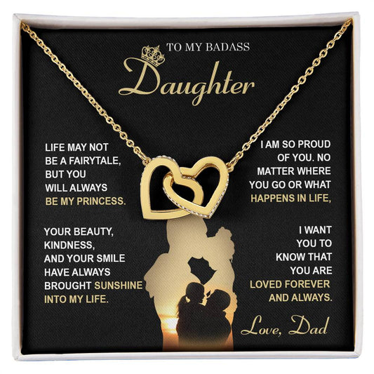 Daughter - Loved Forever And Always - Interlocking Hearts