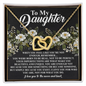 Daughter - Born To Be Real, Not Perfect - Interlocking Hearts Necklace