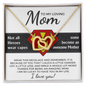 Mom - An Awesome Mother - Interlocking Hearts Necklace