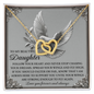 Daughter - Spread Your Wings And Fly High - Interlocking Hearts Necklace