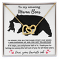 Mom - To My Amazing Mama Bear - Interlocking Hearts Necklace