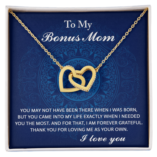 Bonus Mom - When I Needed You Most - Interlocking Hearts Necklace