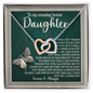 Daughter - You Make The World A Brighter Place - Interlocking Hearts Necklace