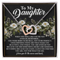 Daughter - Born To Be Real, Not Perfect - Interlocking Hearts Necklace