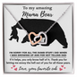 Mom - To My Amazing Mama Bear - Interlocking Hearts Necklace