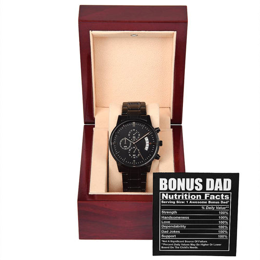 Bonus Dad - Nutritional Facts - Chronograph Watch