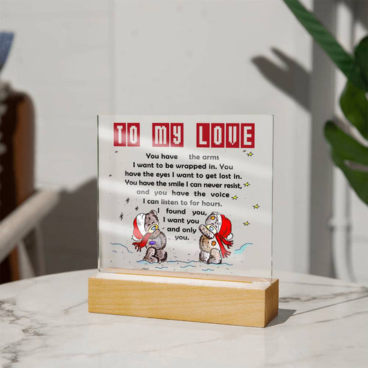 Soulmate - To My Love - Acrylic Plaque