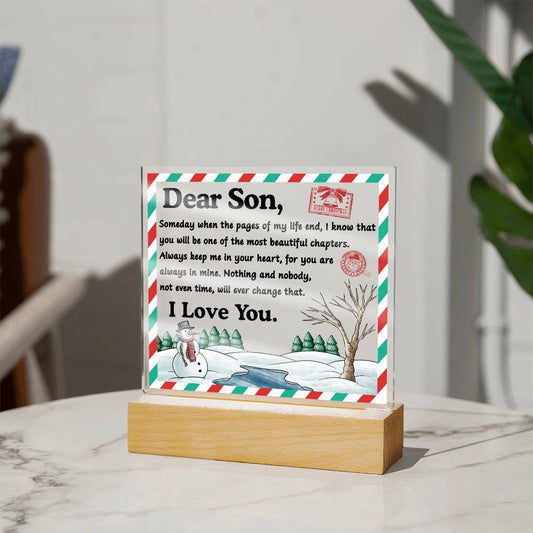 Dear Son - Winter Post - Acrylic Plaque