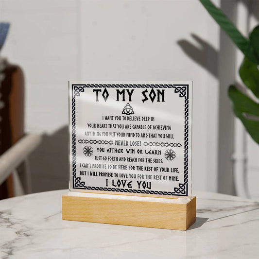 To My Son - Believe In Your Heart - Acrylic Plaque