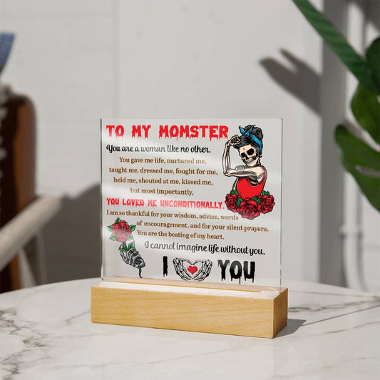 To My Momster - Like No Other - Acrylic Plaque