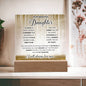To My Beautiful Daughter - Always Love You - Acrylic Plaque
