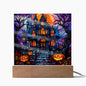 Halloween - House Stained Glass - Acrylic Plaque