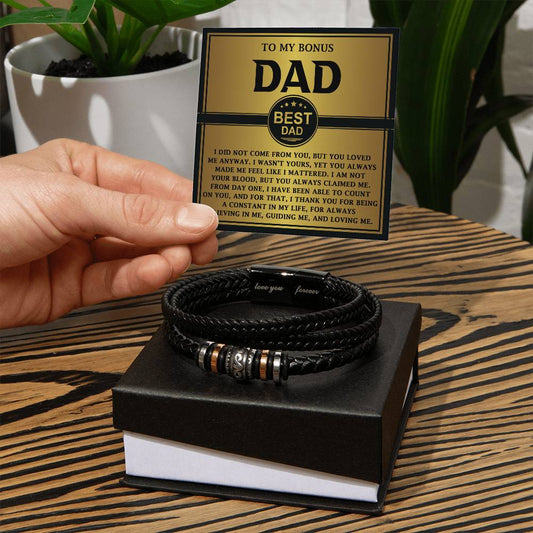 Bonus Dad - Best Dad - Leather Bracelet