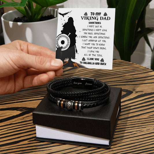 Dad - I Love You All Of The Time - Leather Bracelet