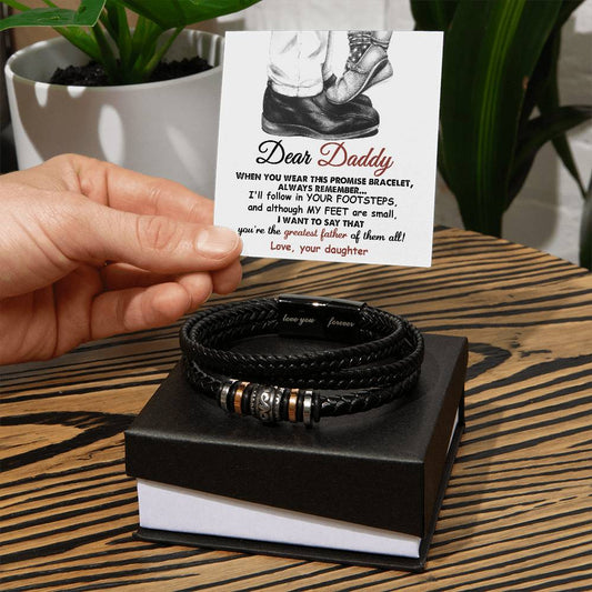 Dear Daddy - Your Footsteps - Leather Bracelet