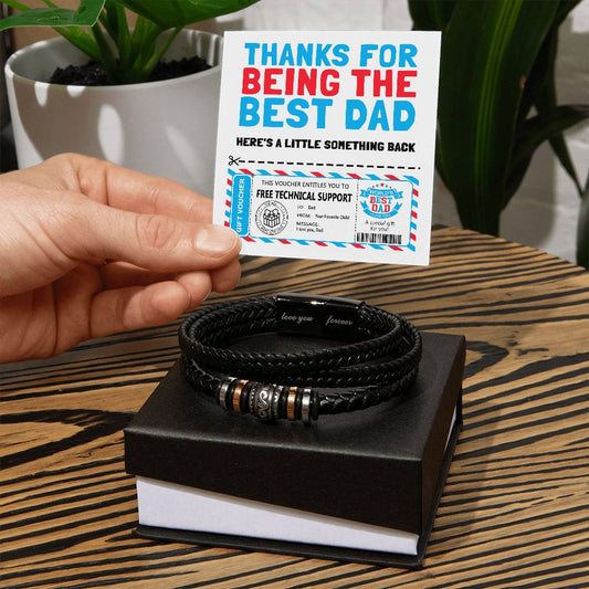 Dad - Technical Support Voucher - Leather Bracelet