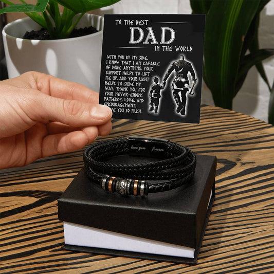 Dad - With You By My Side - Leather Bracelet