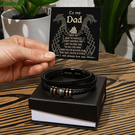 Dad - Thank You For Believing In Me - Leather Bracelet