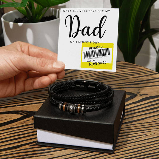 Dad - On Father's Day - Leather Bracelet