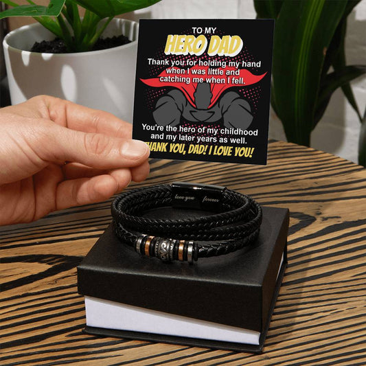 Dad - My Hero Dad - Leather Bracelet