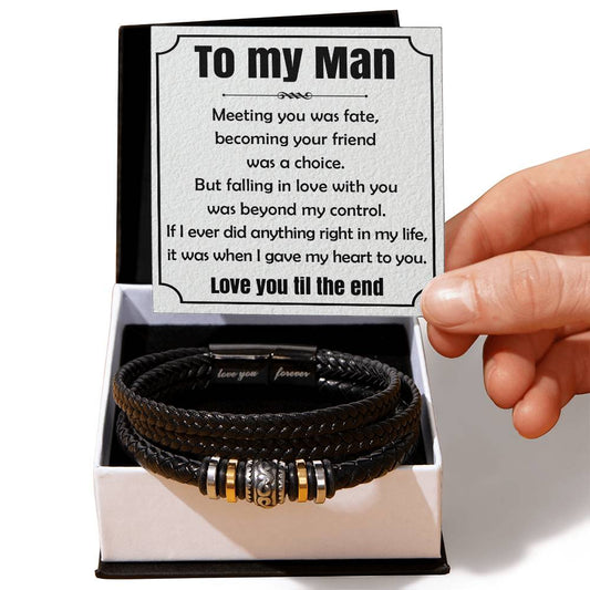 To My Man - Meeting You Was Fate - Leather Bracelet