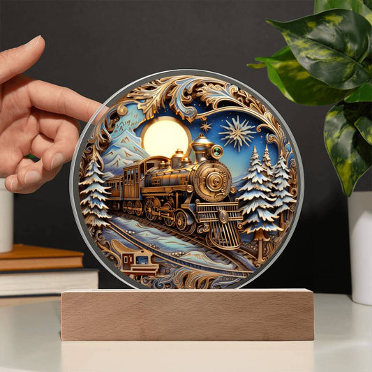 Christmas - Night Train - Acrylic Plaque