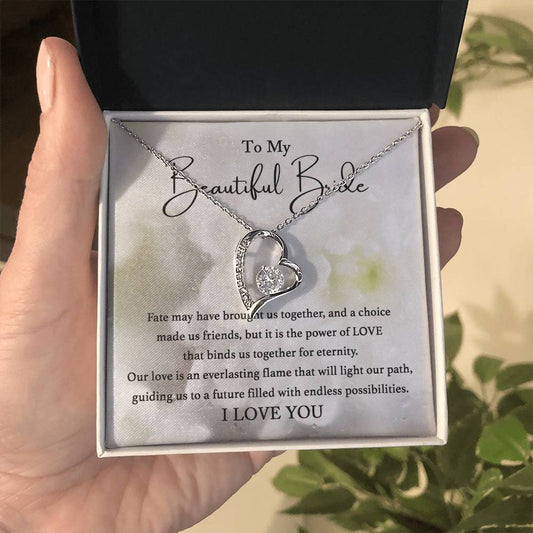 To My Beautiful Bride - Our Fate - Forever Love Necklace